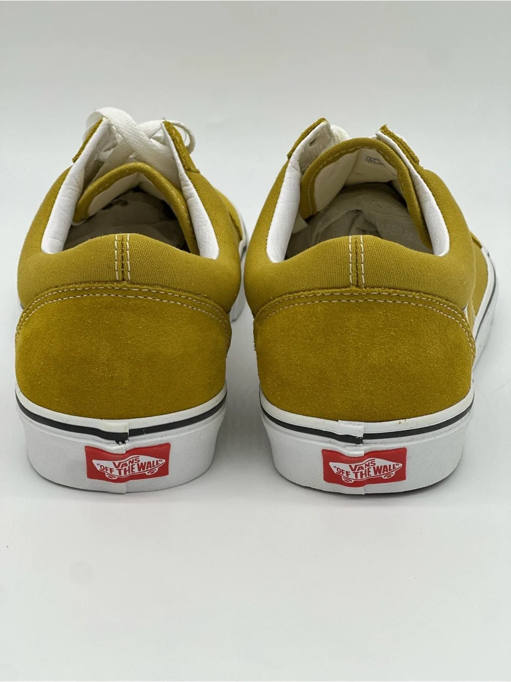 Vans Mustard Yellow Low-Top Suede Sneakers with White Stripe